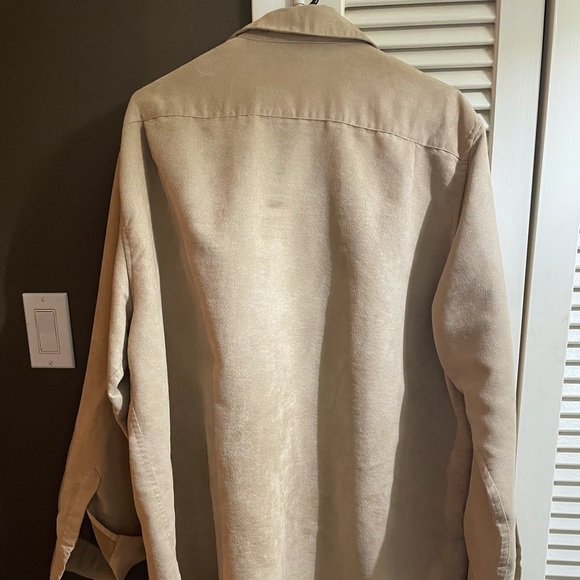 Claiborne Camel Suede Long-sleeve Button-up Shirt - Picture 4 of 4